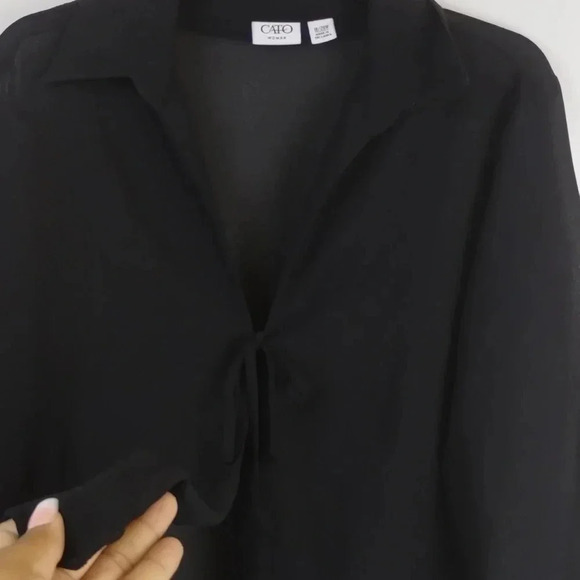 Cato Black Sheer Women's Top Ladies Cover Blouse - Picture 5 of 5